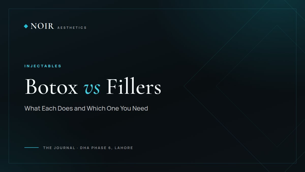Noir Aesthetics journal cover: Botox vs fillers, what each does and which one you need