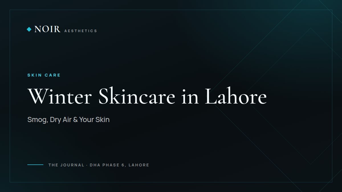 Noir Aesthetics journal cover: Winter skincare in Lahore, smog, dry air and your skin